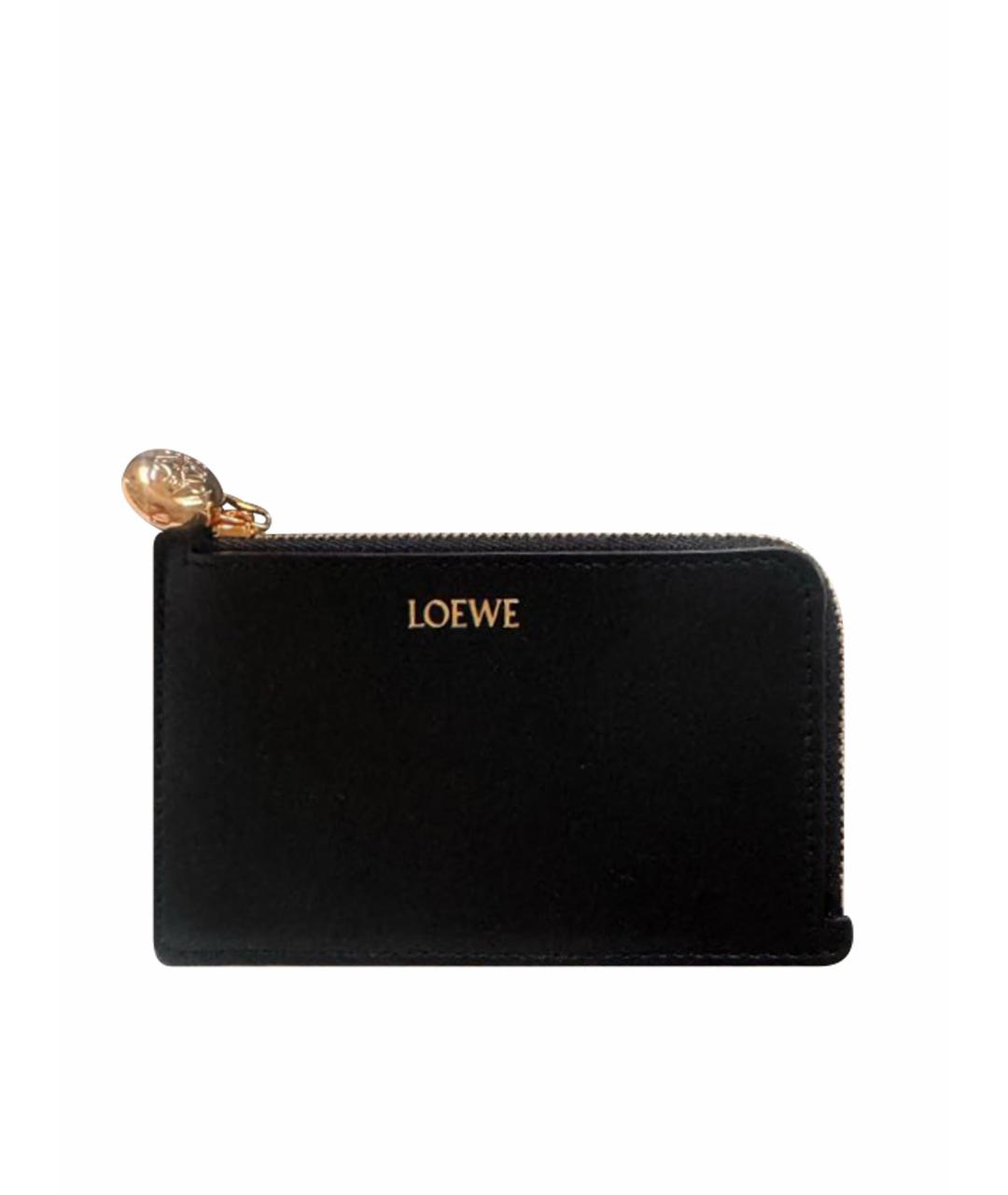 LOEWE Черный кожаный кардхолдер, фото 1