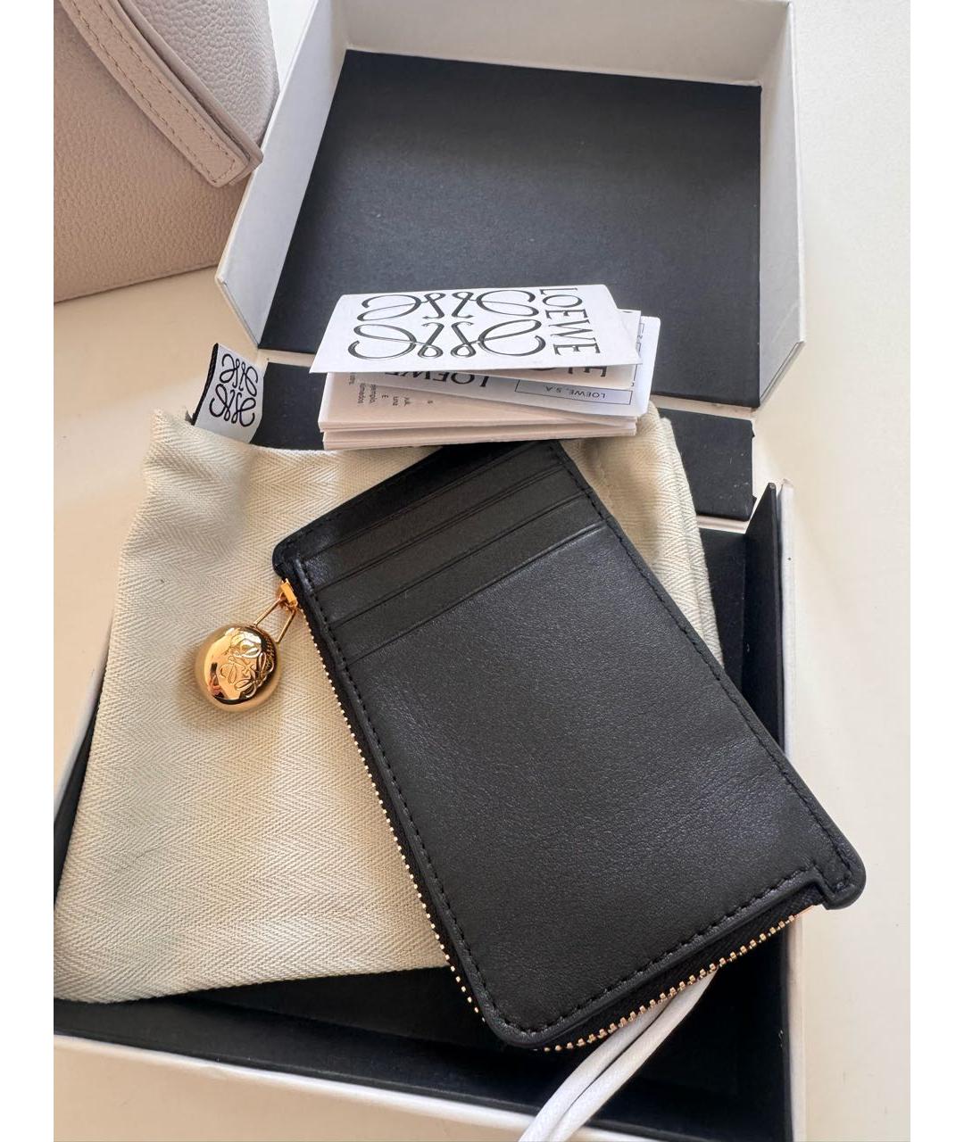LOEWE Черный кожаный кардхолдер, фото 3