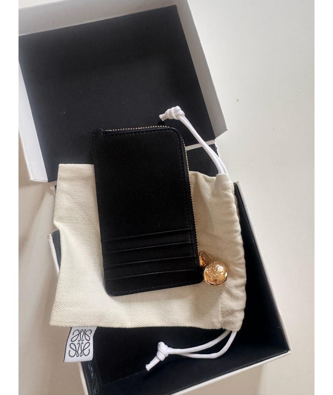 LOEWE Черный кожаный кардхолдер, фото 2