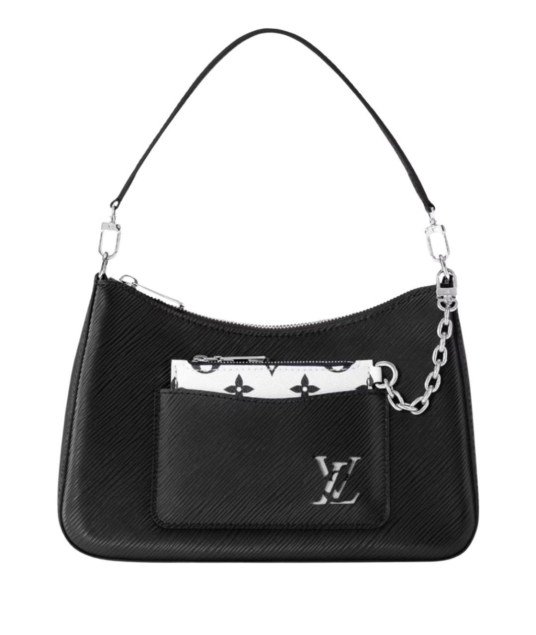 LOUIS VUITTON Черная кожаная сумка с короткими ручками, фото 1