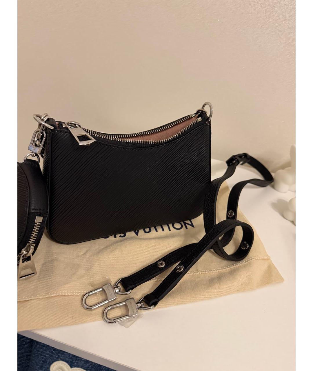 LOUIS VUITTON Черная кожаная сумка с короткими ручками, фото 5