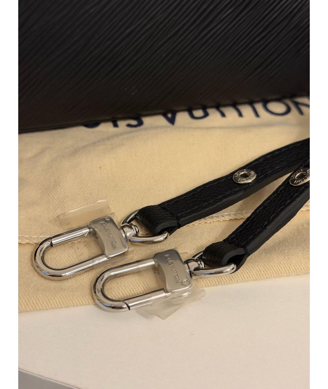 LOUIS VUITTON Черная кожаная сумка с короткими ручками, фото 6