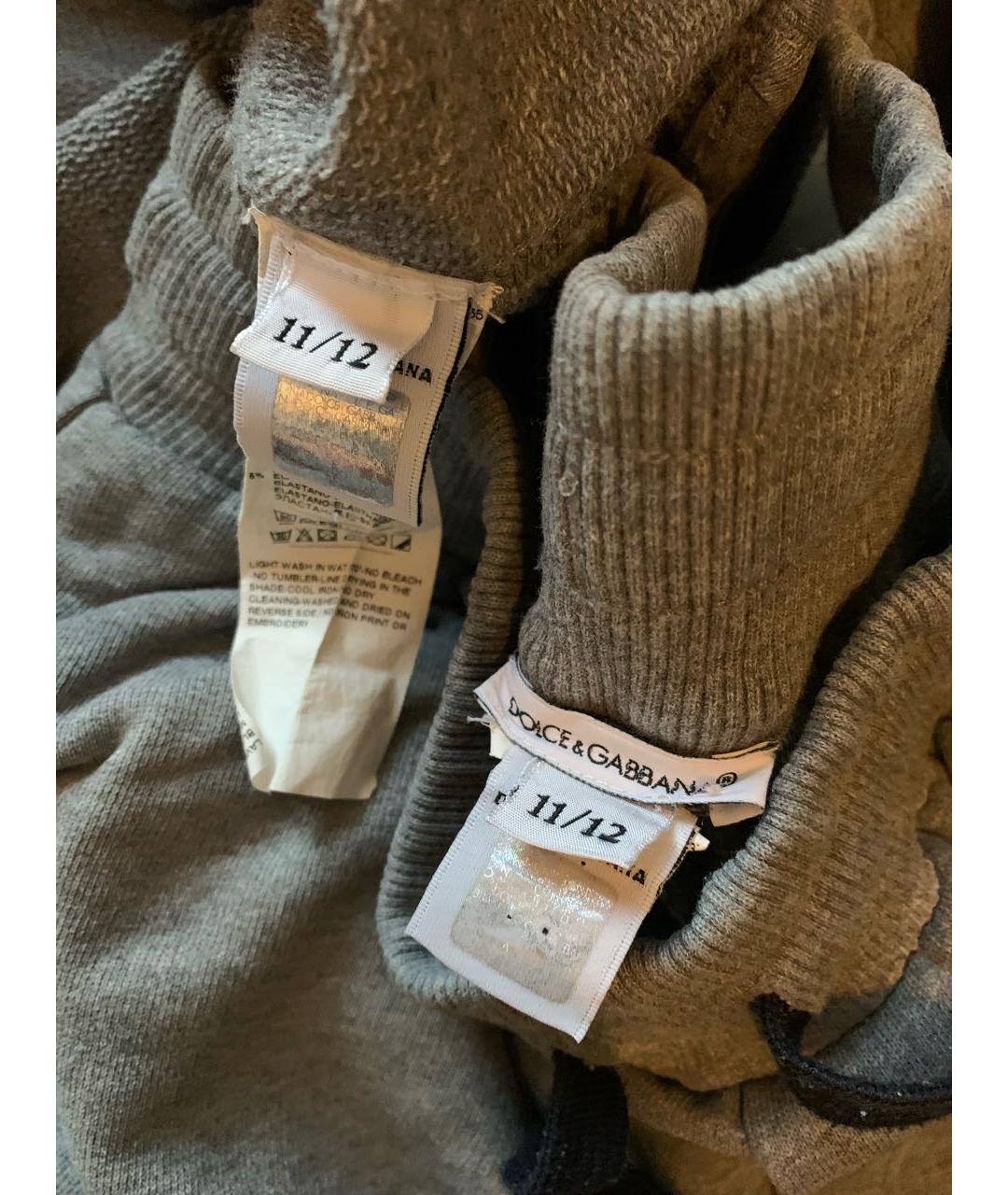 DOLCE&GABBANA Серый хлопковый комплект, фото 5