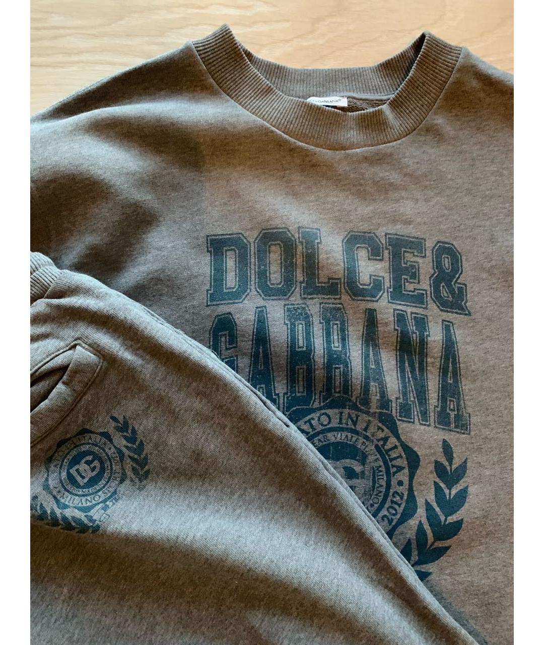 DOLCE&GABBANA Серый хлопковый комплект, фото 4