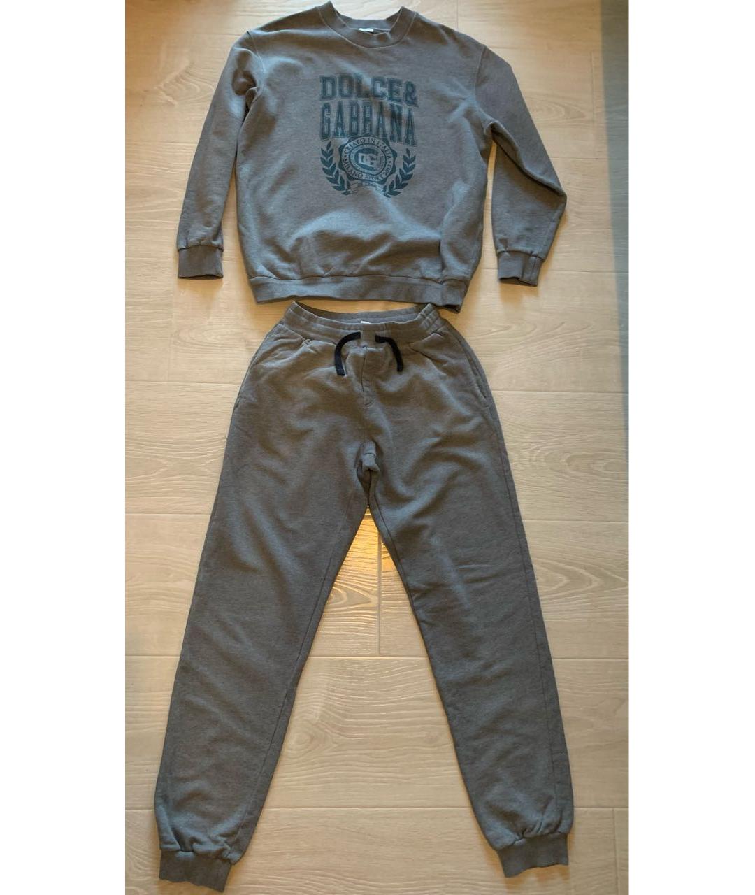 DOLCE&GABBANA Серый хлопковый комплект, фото 6