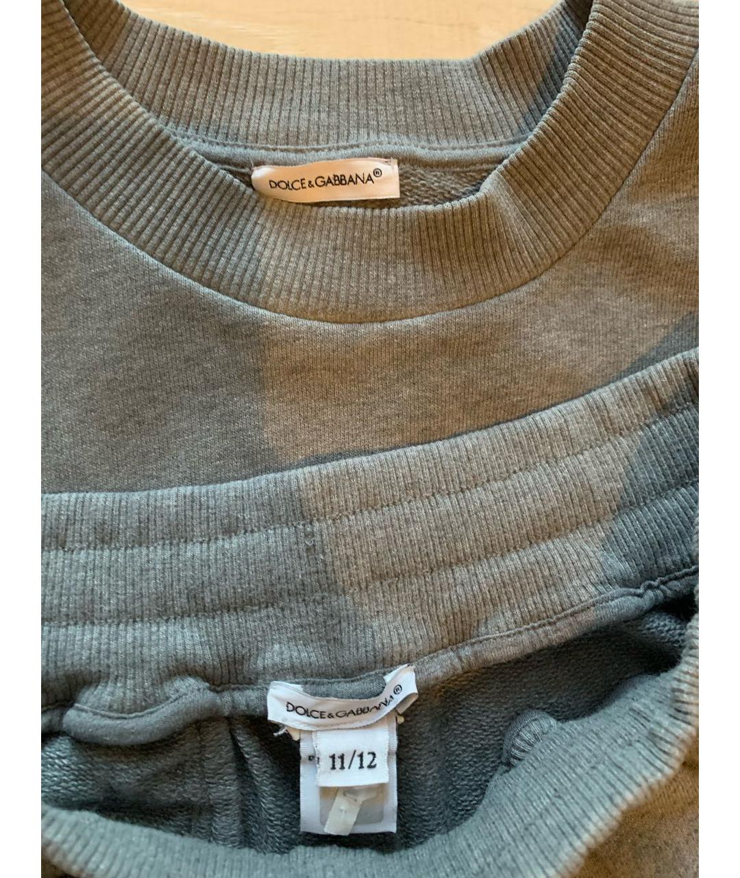 DOLCE&GABBANA Серый хлопковый комплект, фото 3