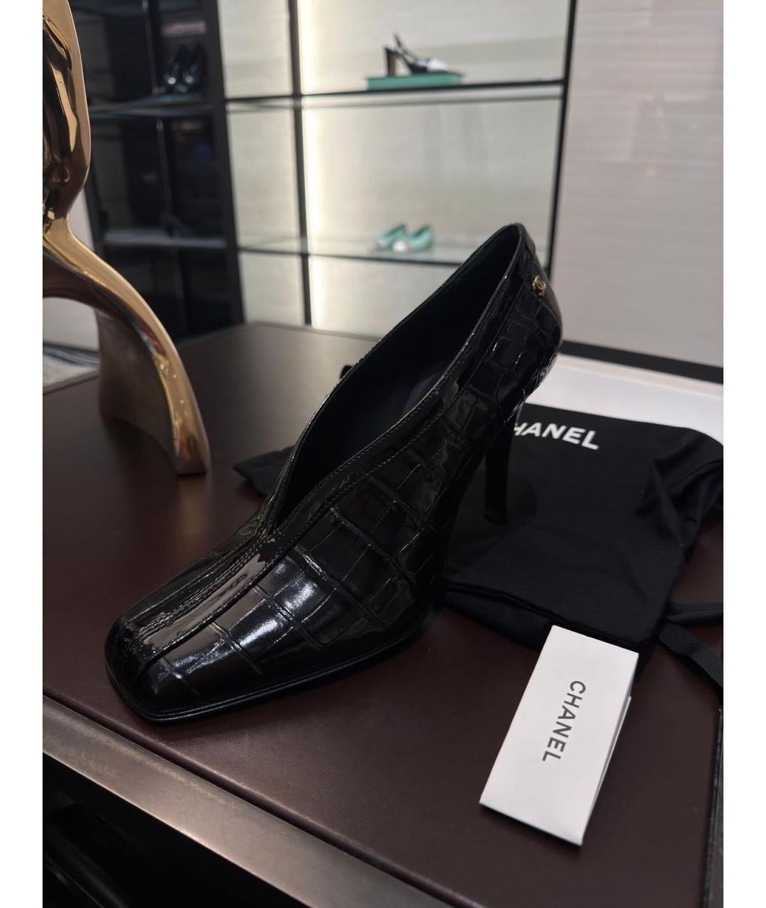 CHANEL Черные кожаные ботильоны, фото 7