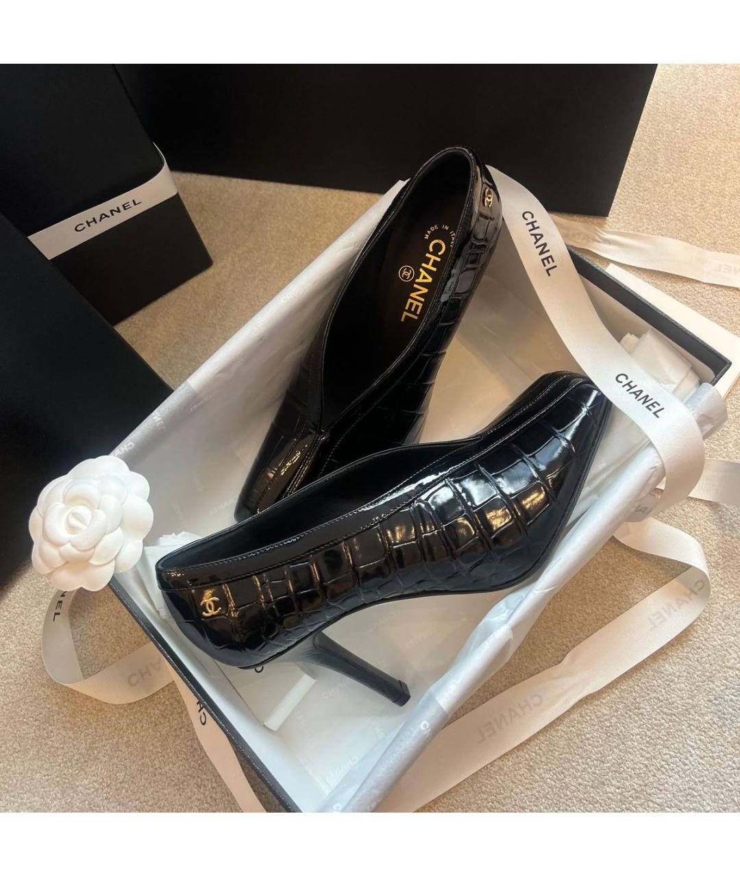 CHANEL Черные кожаные ботильоны, фото 8