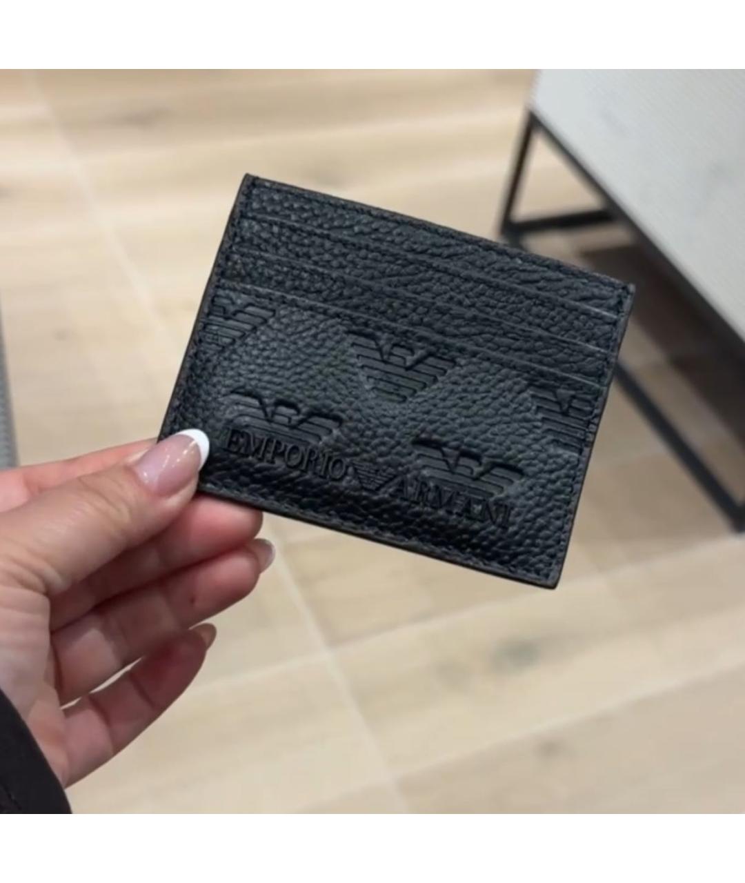 ARMANI EXCHANGE Черный кожаный кардхолдер, фото 3