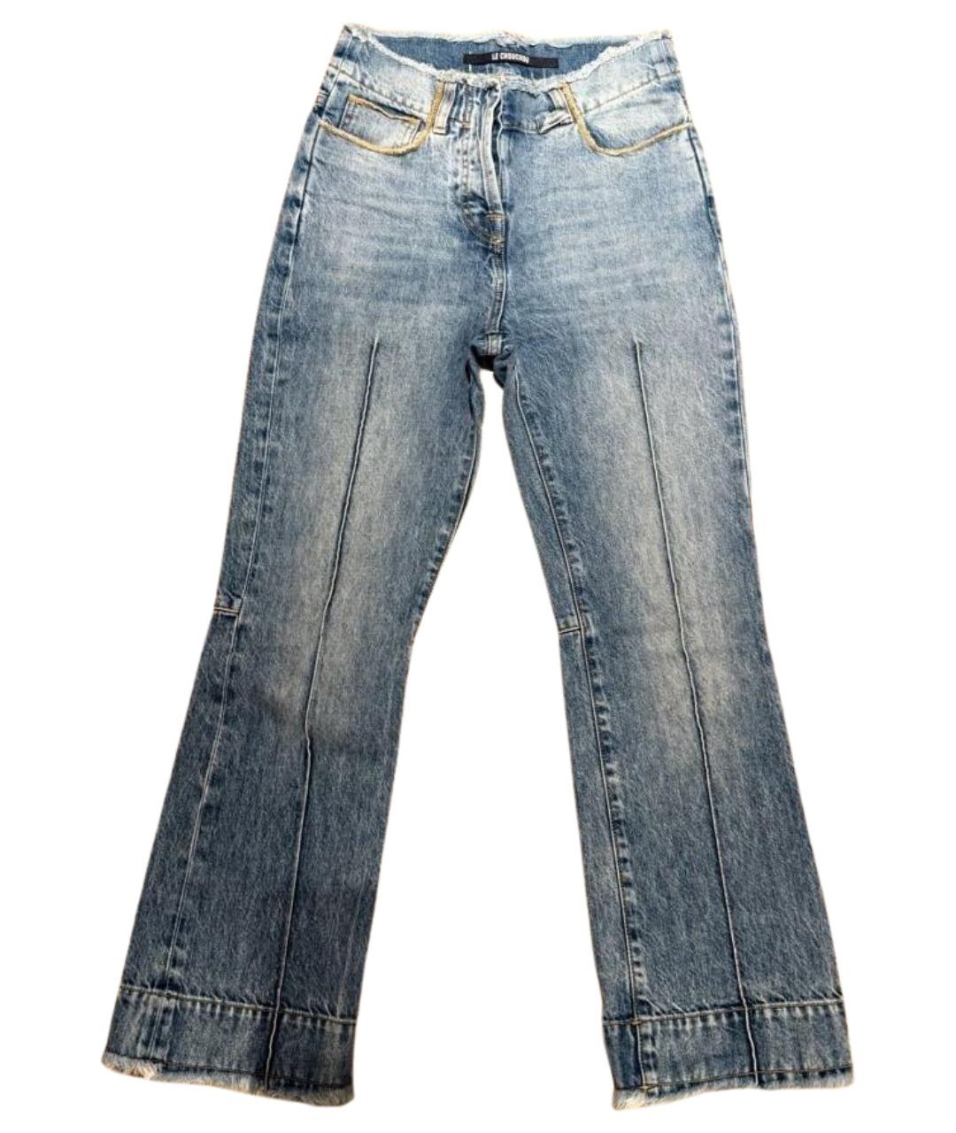 JACQUEMUS Голубые хлопковые прямые джинсы, фото 1