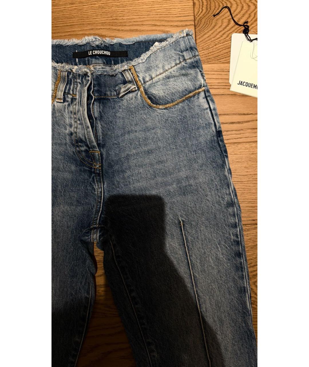 JACQUEMUS Голубые хлопковые прямые джинсы, фото 3
