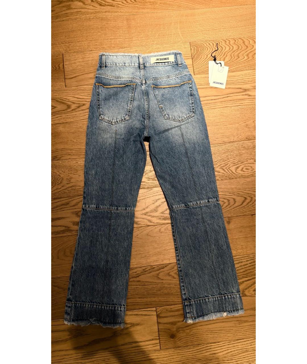 JACQUEMUS Голубые хлопковые прямые джинсы, фото 2