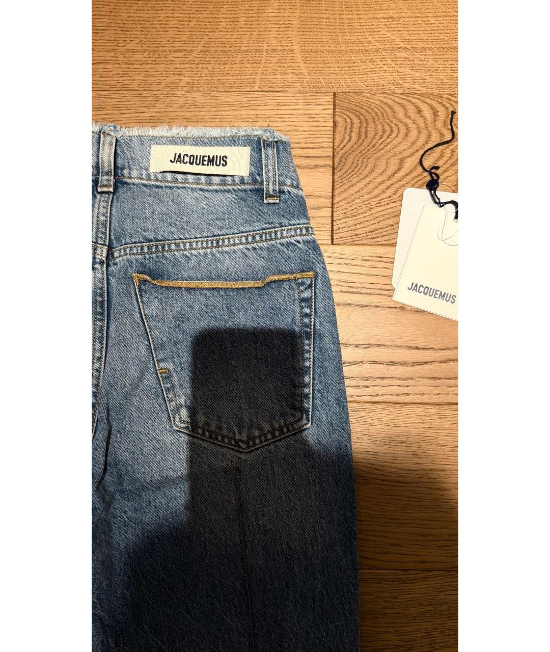 JACQUEMUS Голубые хлопковые прямые джинсы, фото 7