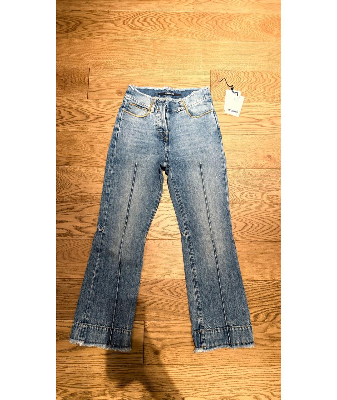 JACQUEMUS Голубые хлопковые прямые джинсы, фото 9