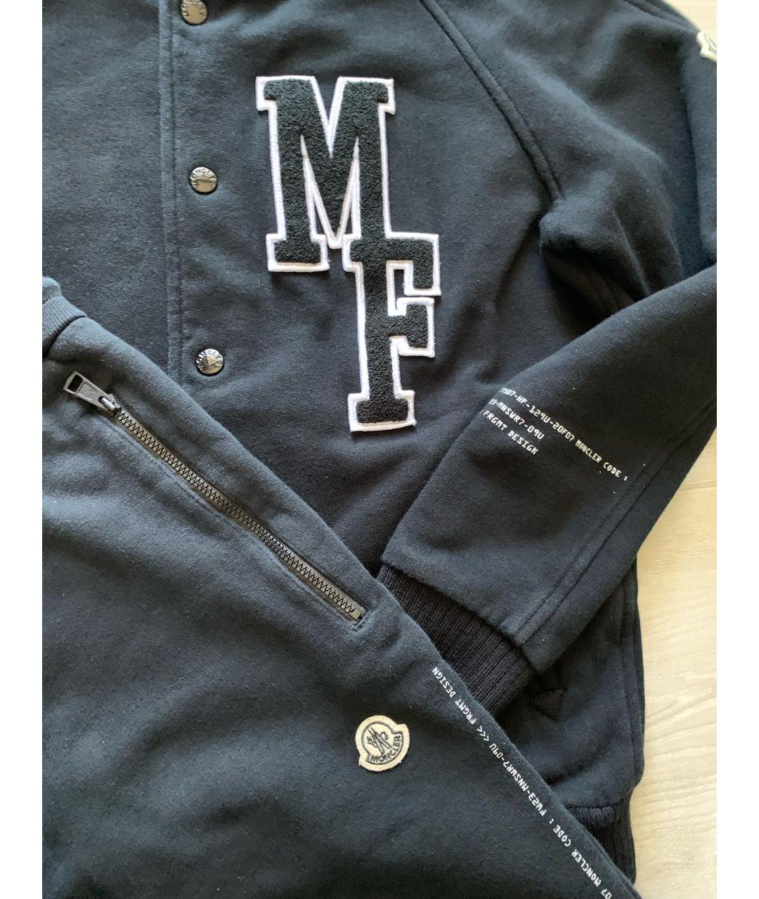 MONCLER Черный хлопковый спортивный костюм, фото 7