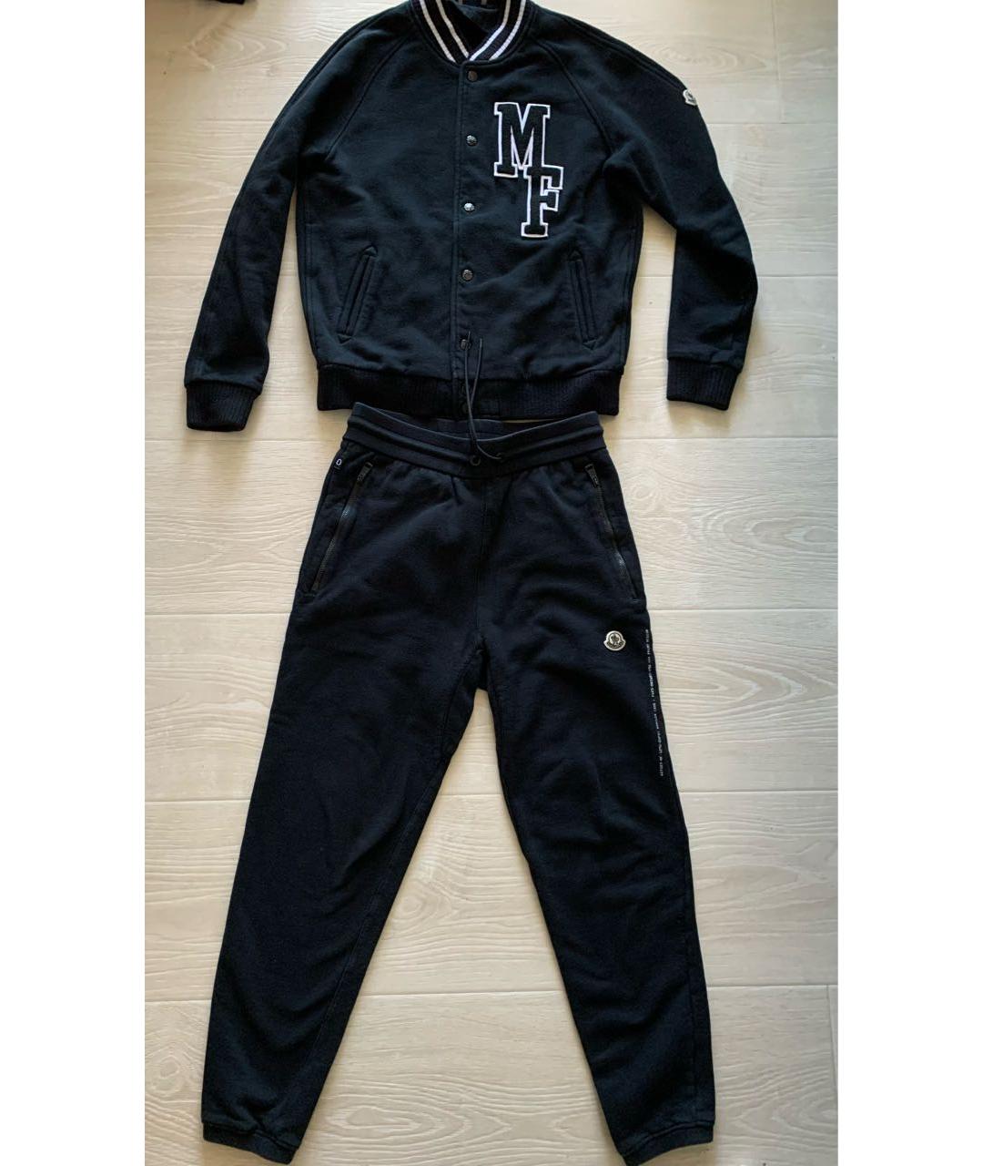MONCLER Черный хлопковый спортивный костюм, фото 9