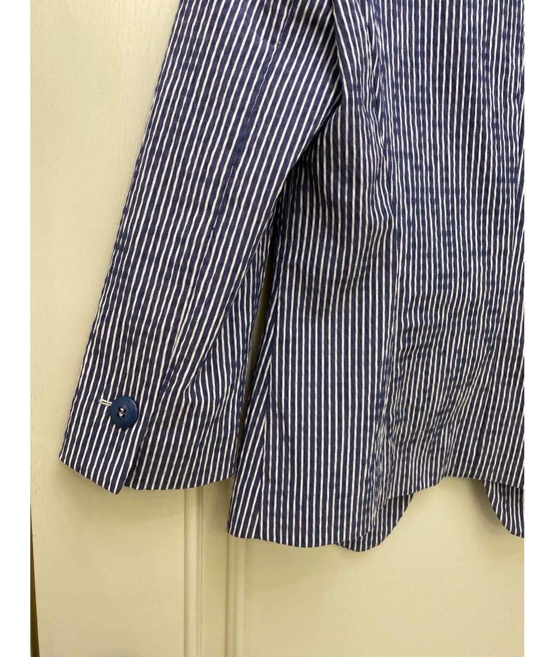EMPORIO ARMANI Голубой хлопко-эластановый жакет/пиджак, фото 4