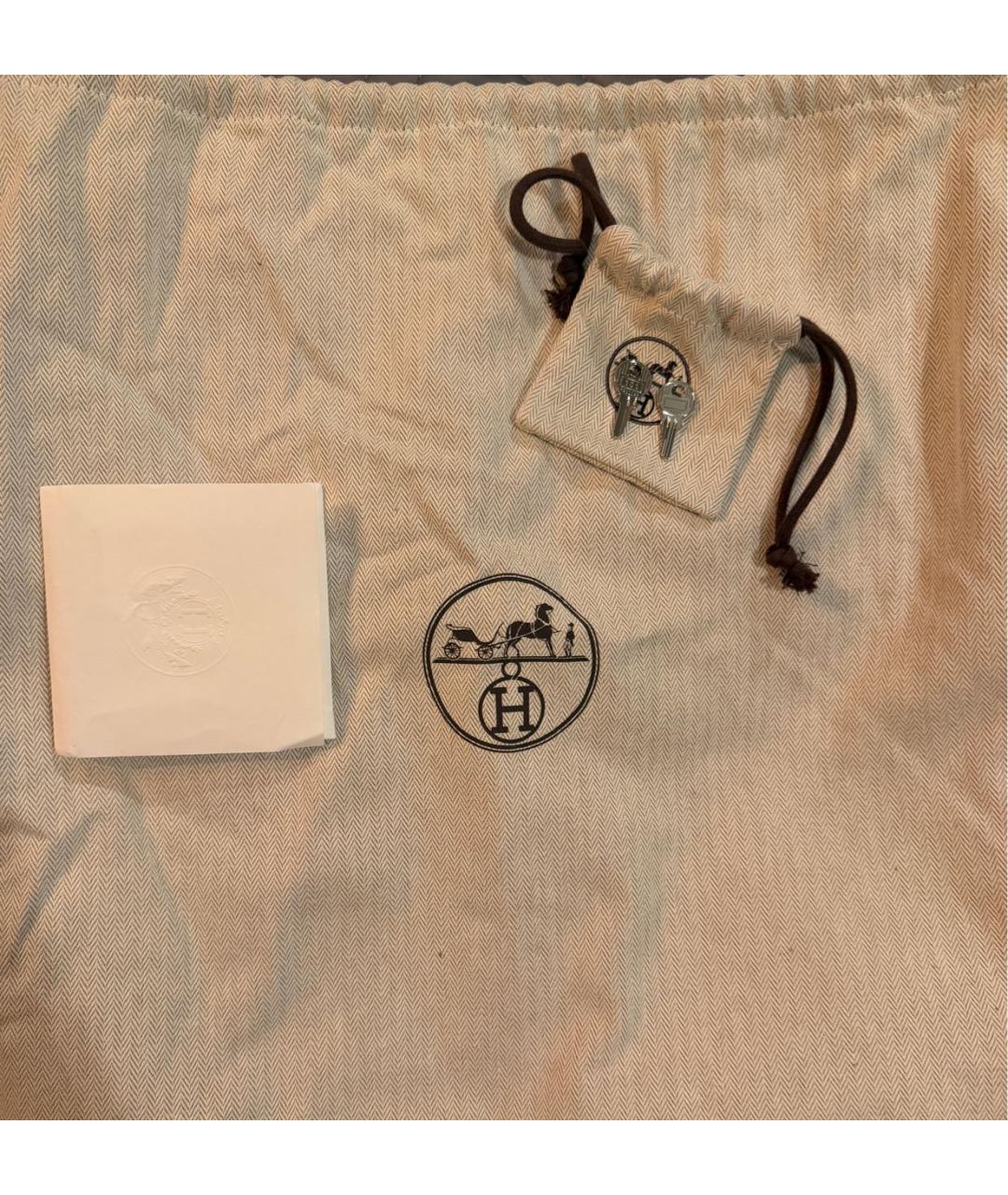 HERMES Черная кожаная сумка с короткими ручками, фото 6