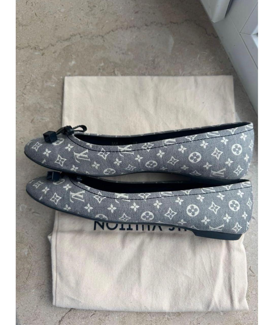LOUIS VUITTON Серые текстильные балетки, фото 3