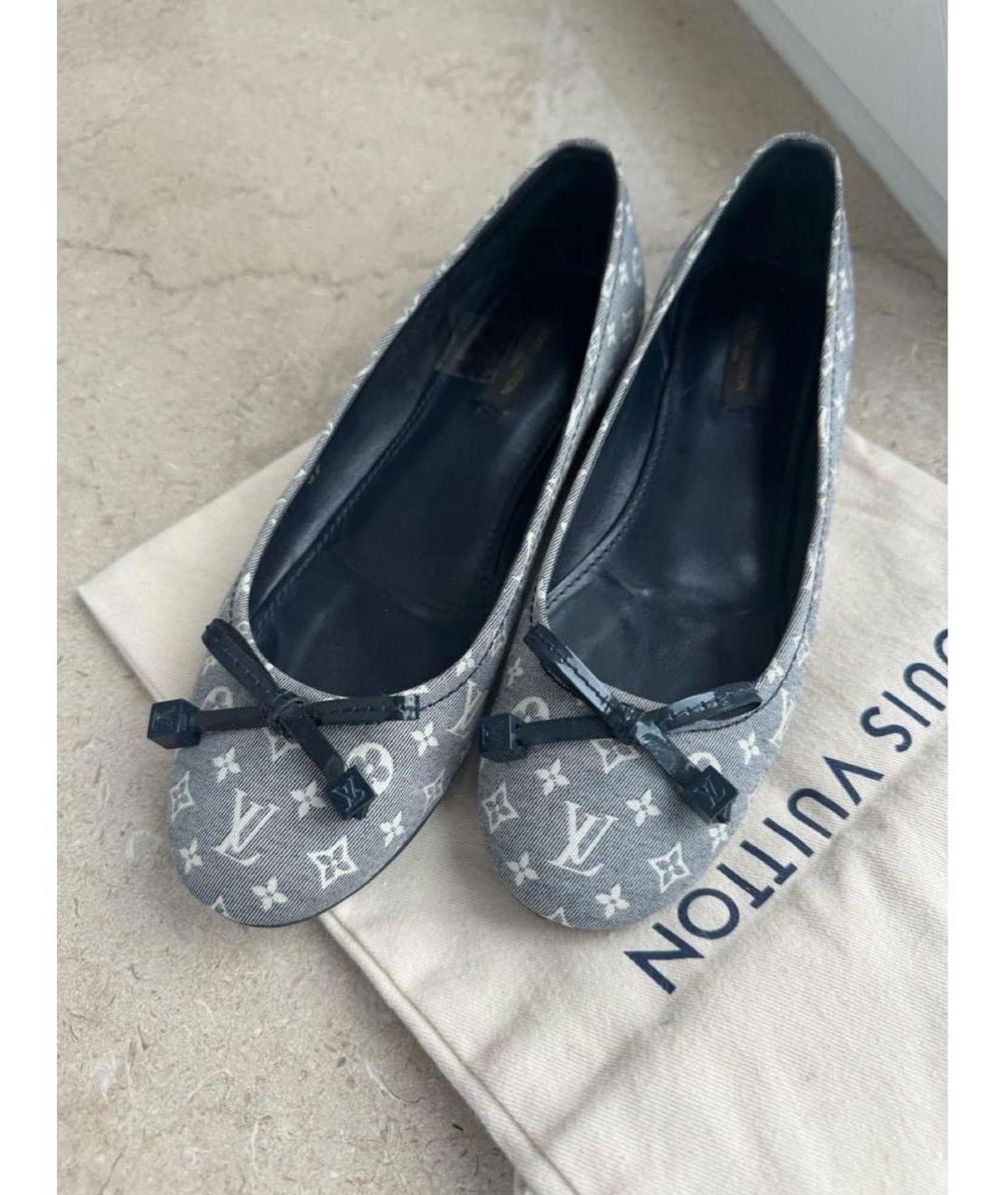 LOUIS VUITTON Серые текстильные балетки, фото 2