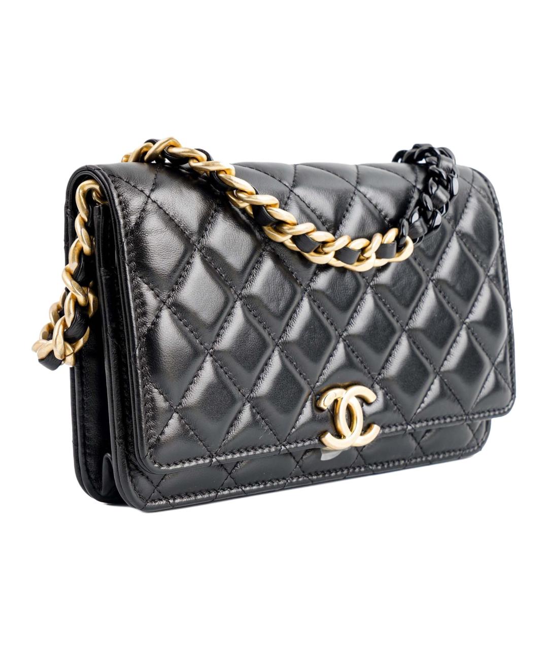 CHANEL Черная кожаная сумка через плечо, фото 2
