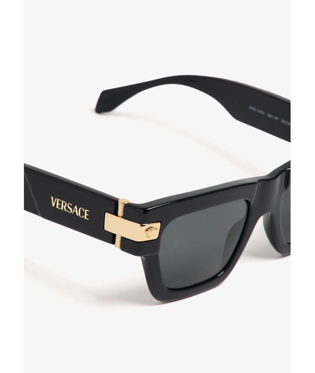 VERSACE Черные пластиковые солнцезащитные очки, фото 2