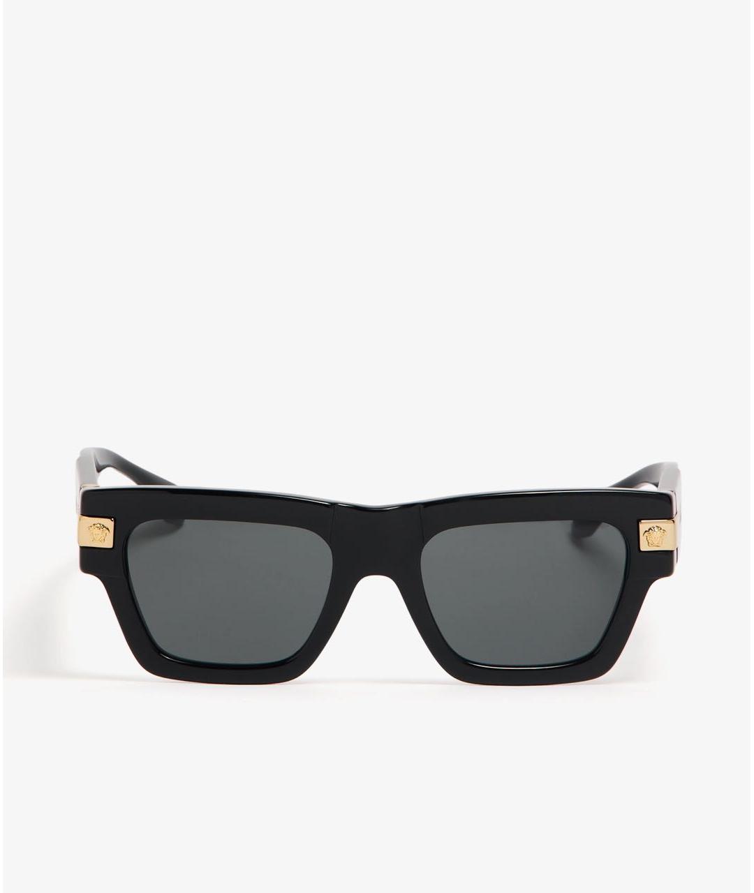 VERSACE Черные пластиковые солнцезащитные очки, фото 3