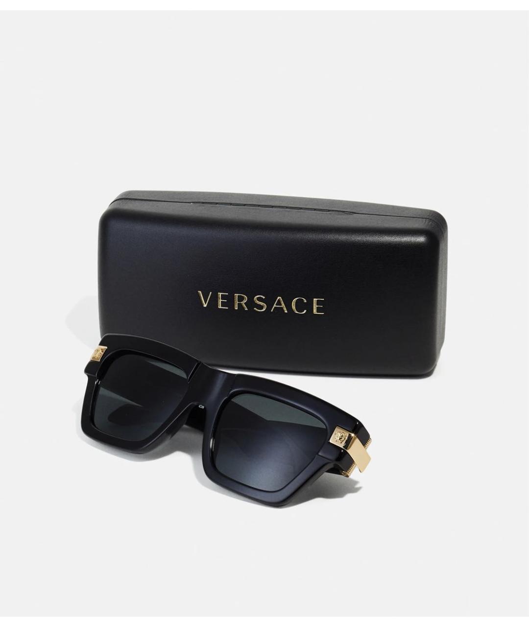 VERSACE Черные пластиковые солнцезащитные очки, фото 8