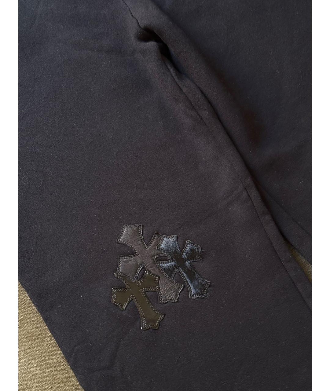 CHROME HEARTS Черные хлопковые повседневные брюки, фото 4