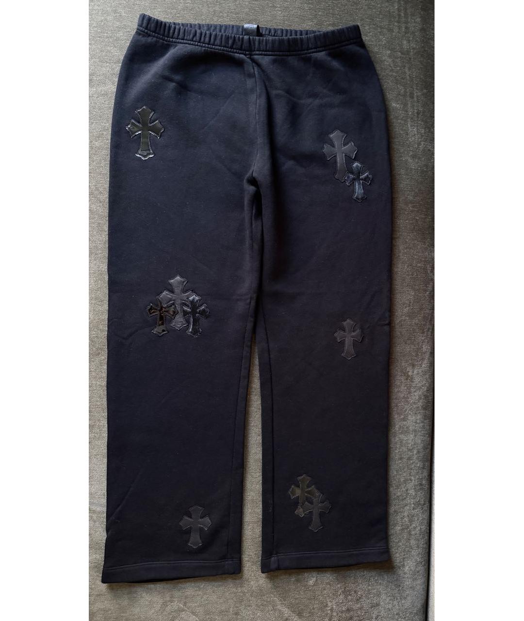 CHROME HEARTS Черные хлопковые повседневные брюки, фото 2