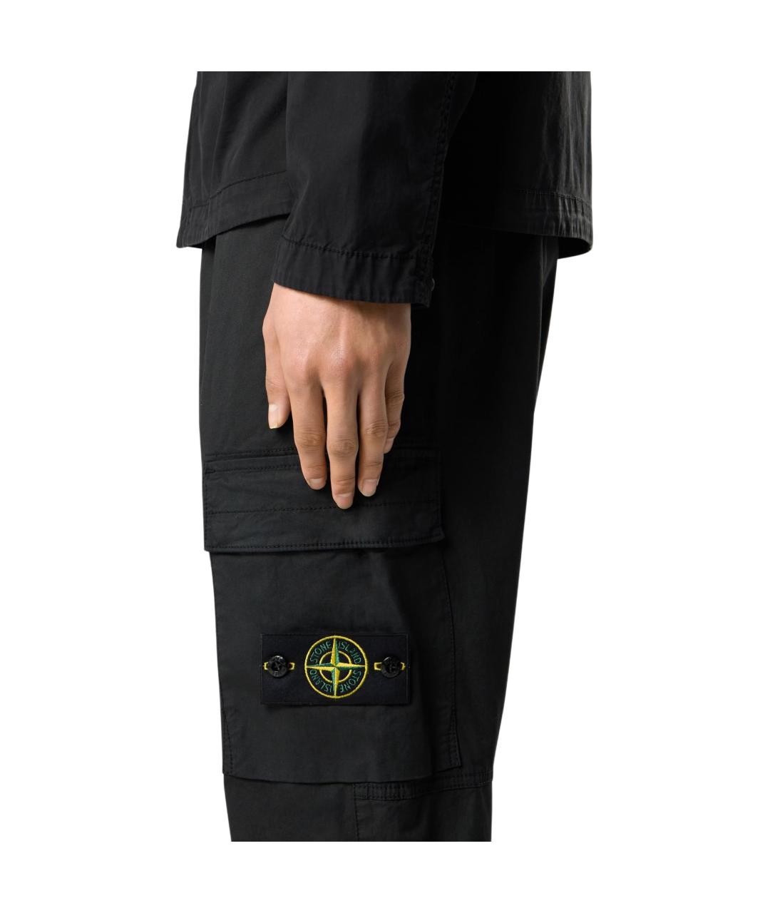 STONE ISLAND Черные брюки чинос, фото 5