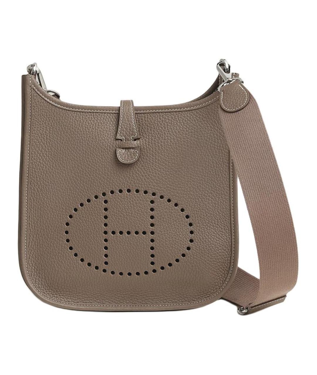 HERMES Бежевая кожаная сумка через плечо, фото 1