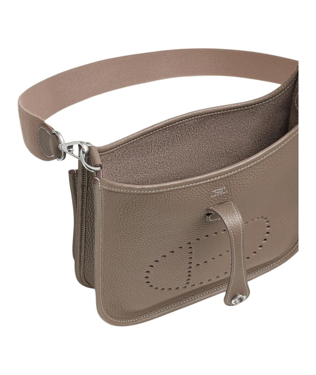HERMES Бежевая кожаная сумка через плечо, фото 4