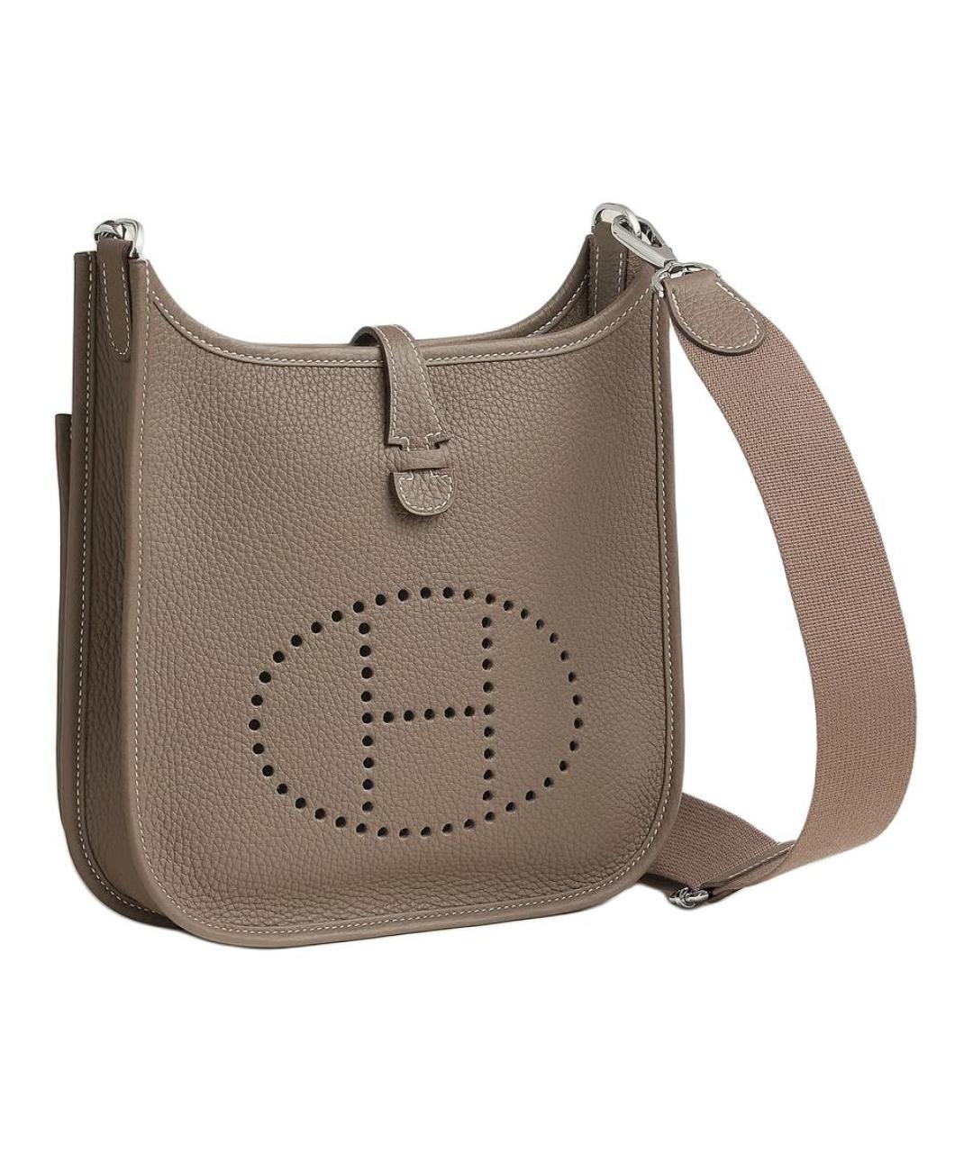 HERMES Бежевая кожаная сумка через плечо, фото 2