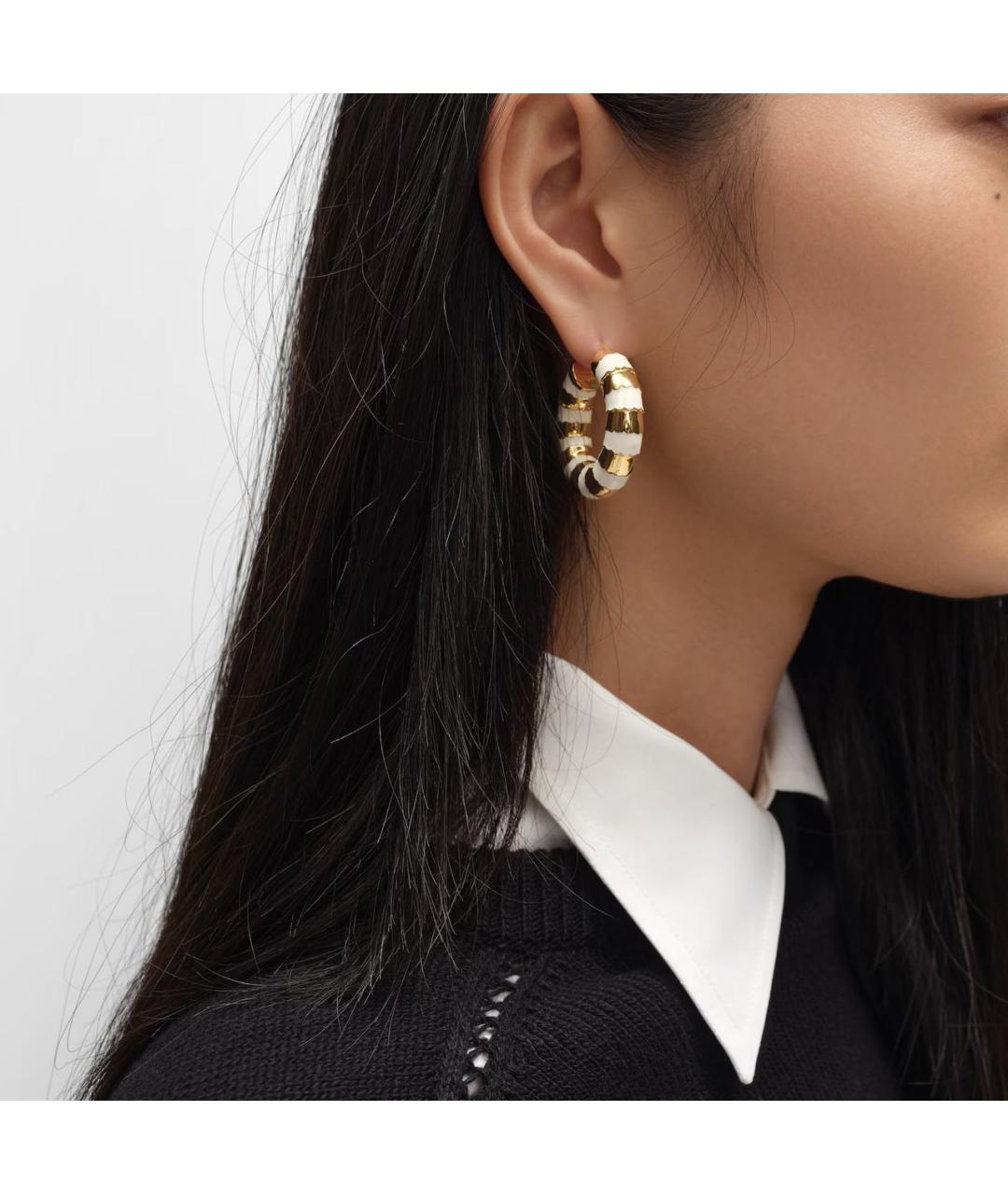 CELINE Золотые латунные серьги, фото 4