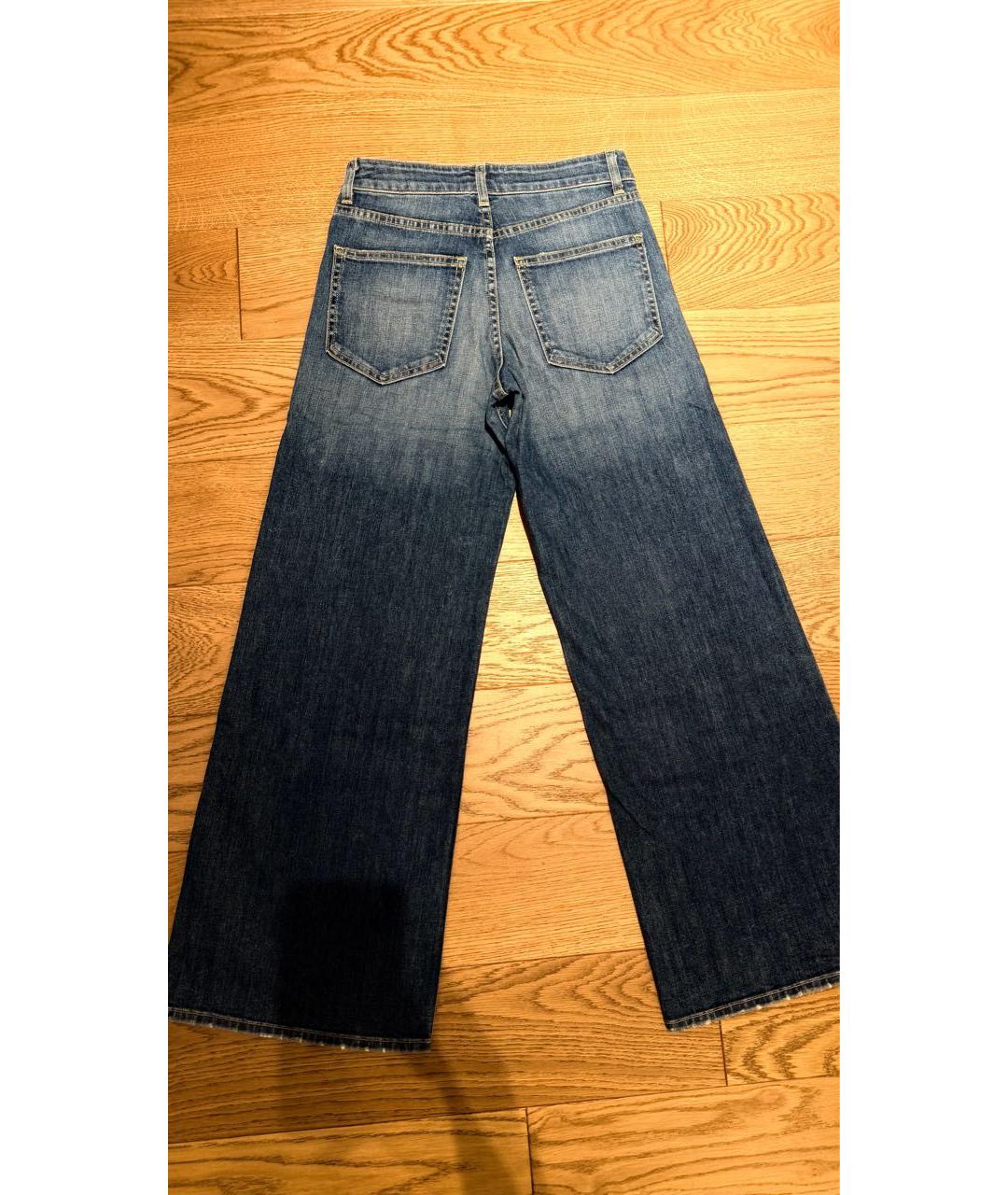 NILI LOTAN Синие хлопковые джинсы клеш, фото 2