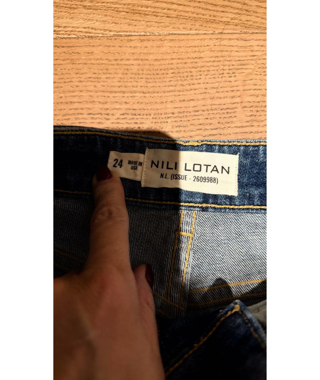 NILI LOTAN Синие хлопковые джинсы клеш, фото 3