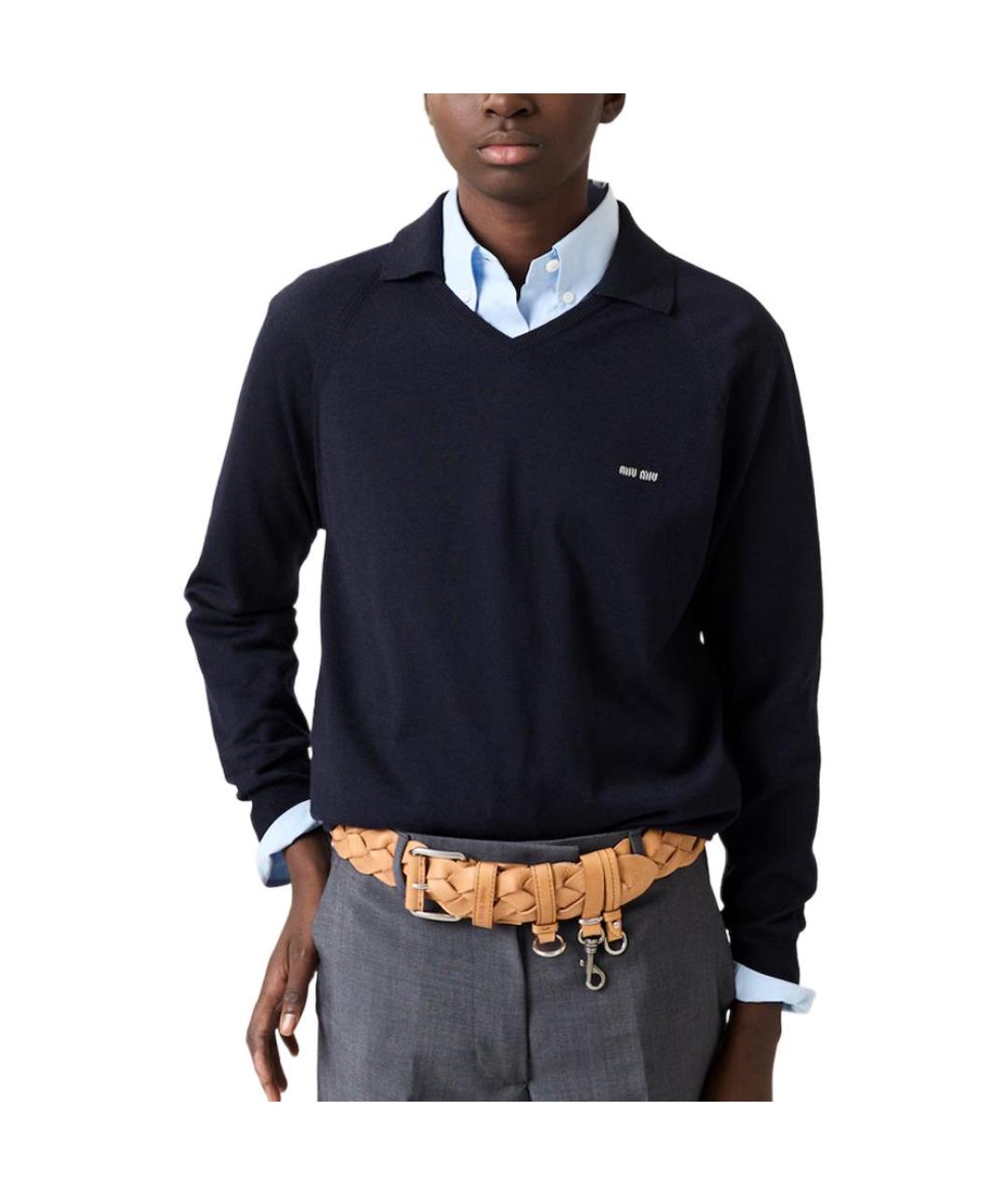 MIU MIU Синий джемпер / свитер, фото 2