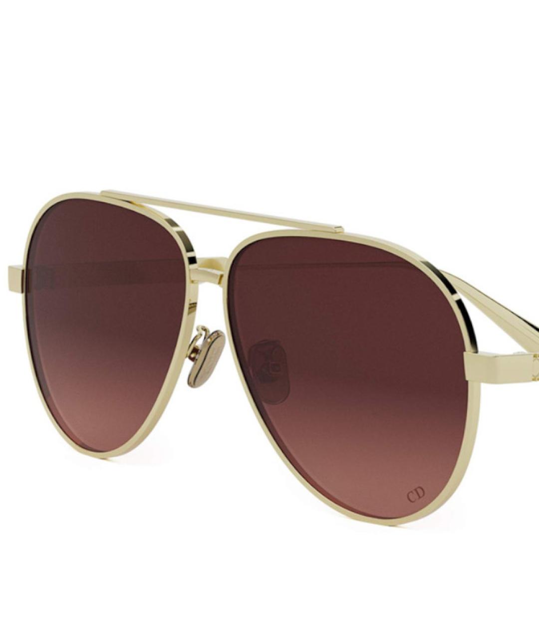 CHRISTIAN DIOR Золотые металлические солнцезащитные очки, фото 2