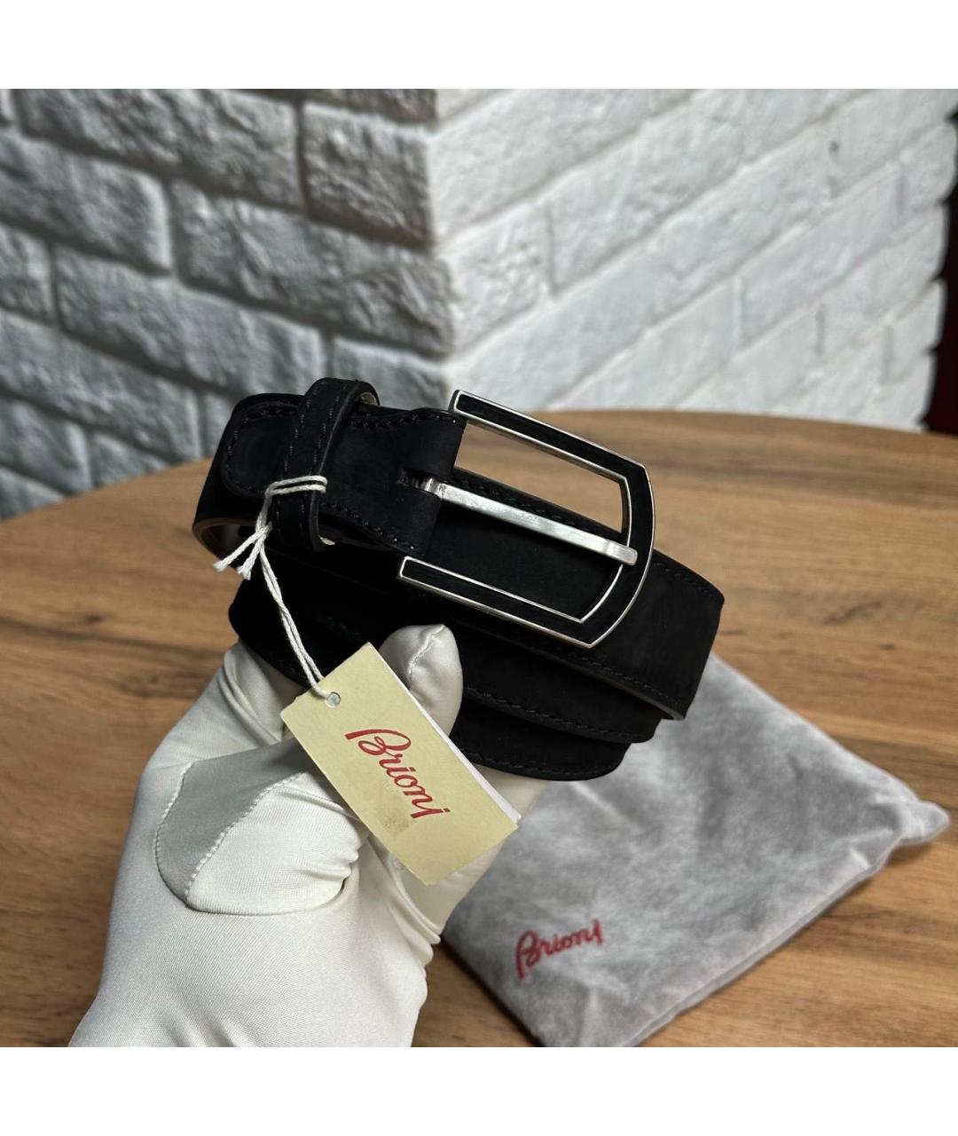 BRIONI Черный кожаный ремень, фото 2