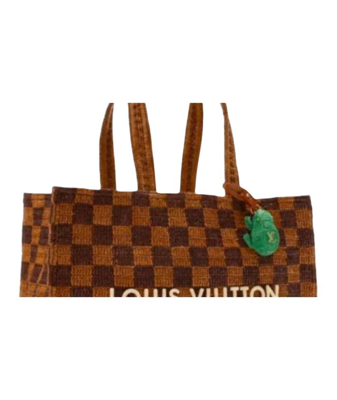LOUIS VUITTON Коричневая плетеная сумка тоут, фото 2