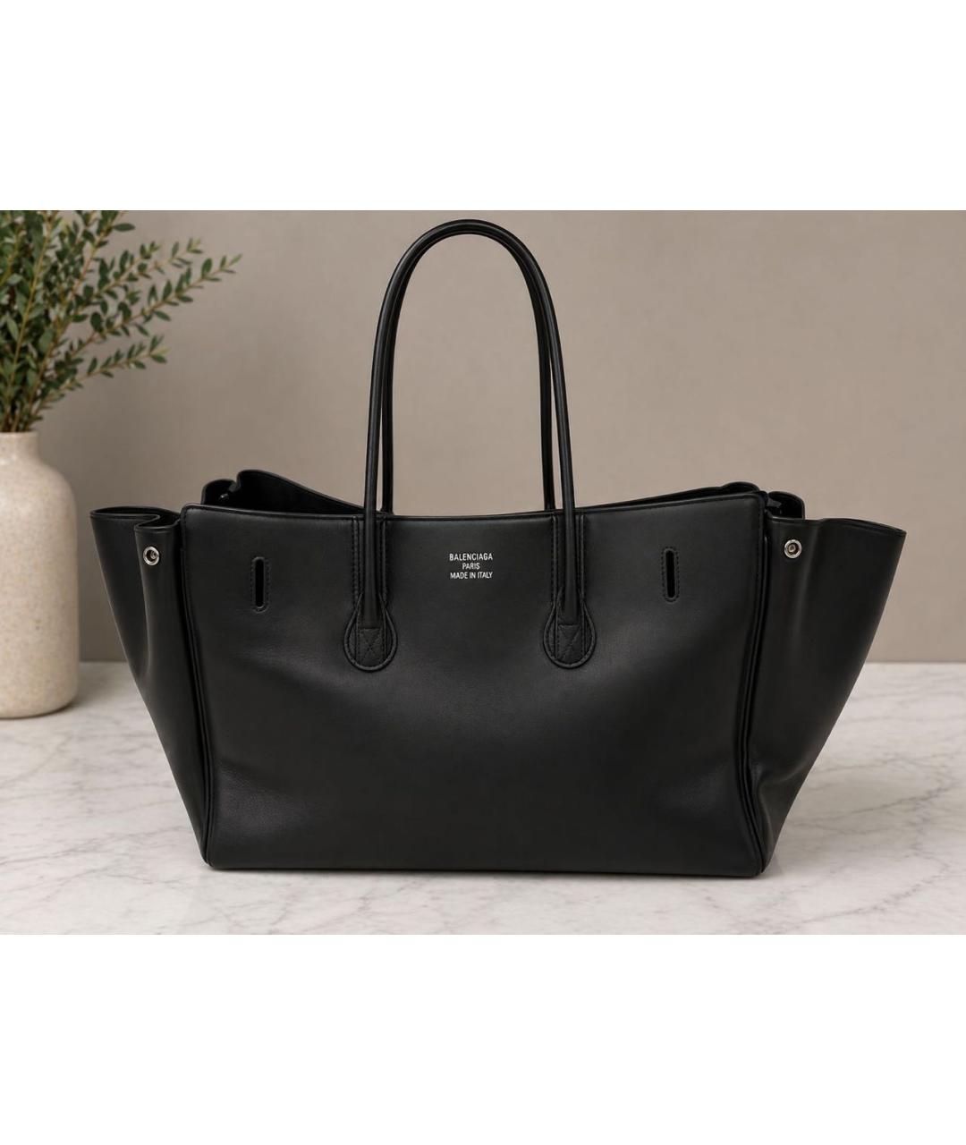 BALENCIAGA Черная кожаная сумка с короткими ручками, фото 3