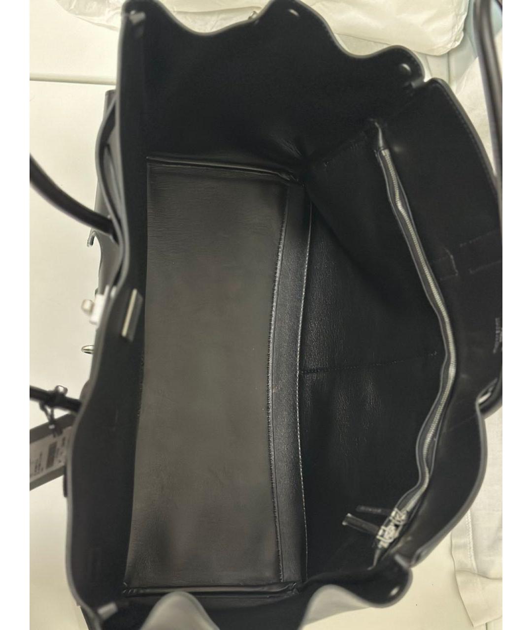 BALENCIAGA Черная кожаная сумка с короткими ручками, фото 4