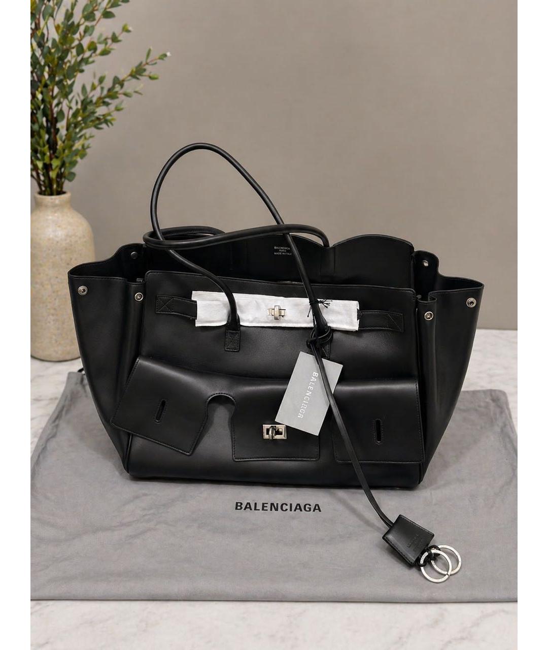 BALENCIAGA Черная кожаная сумка с короткими ручками, фото 7