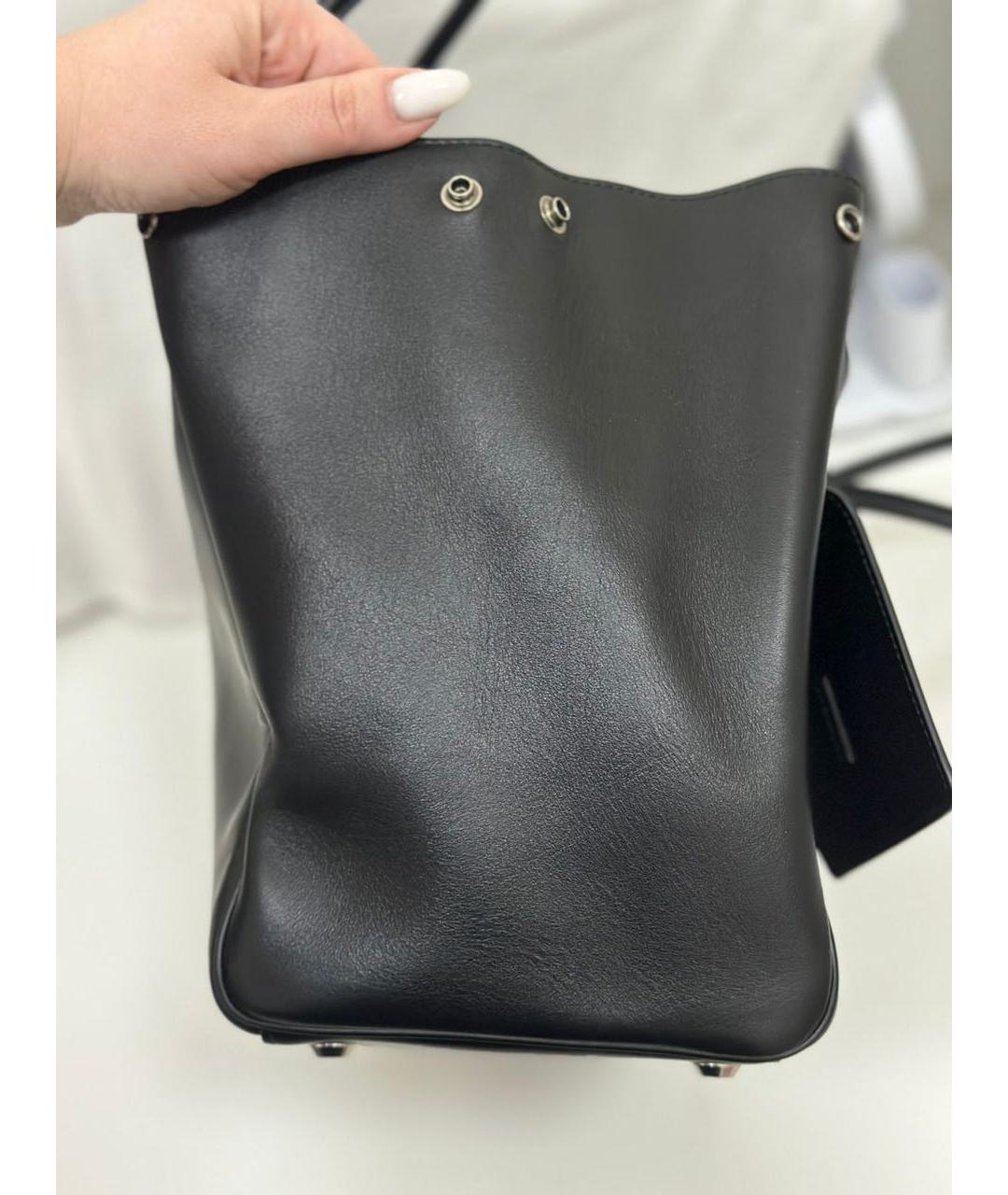 BALENCIAGA Черная кожаная сумка с короткими ручками, фото 5
