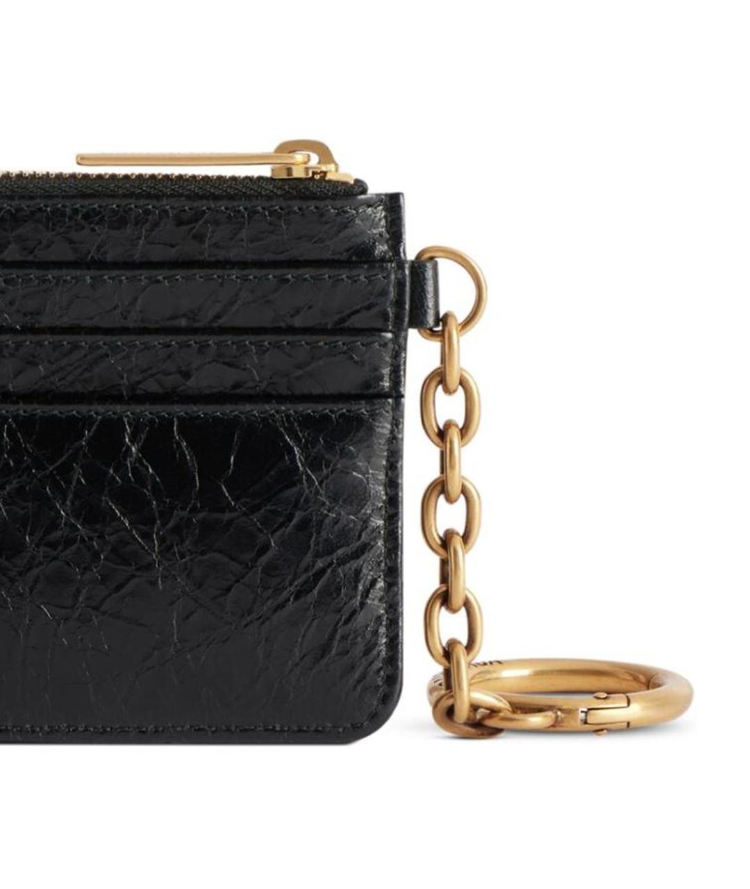 BALENCIAGA Черный кожаный кардхолдер, фото 4