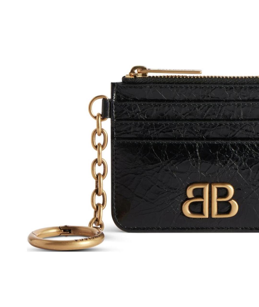 BALENCIAGA Черный кожаный кардхолдер, фото 5