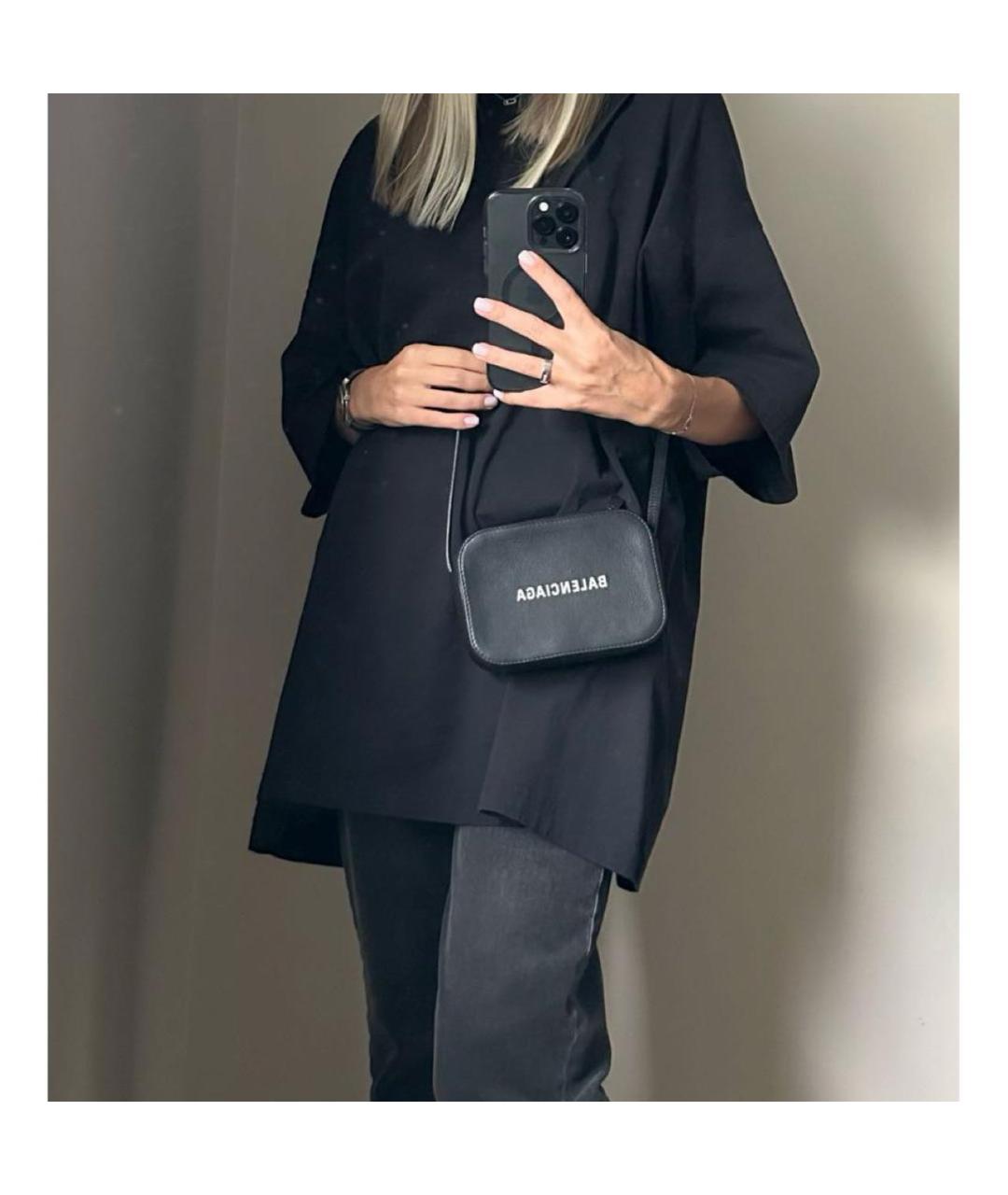 BALENCIAGA Черная кожаная сумка через плечо, фото 8