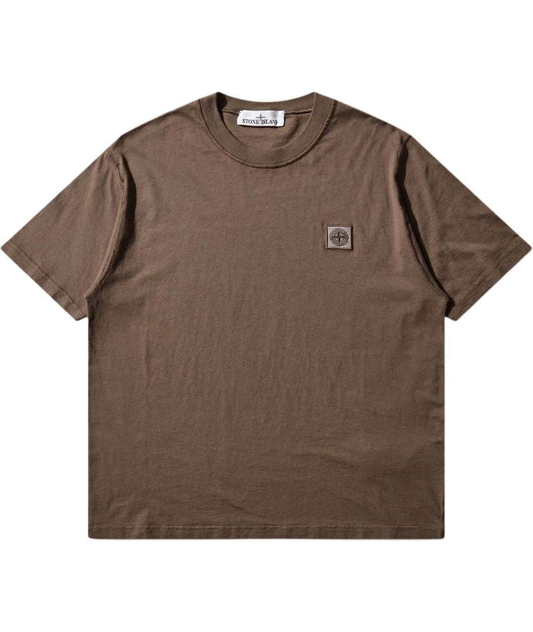 STONE ISLAND Коричневая футболка, фото 1