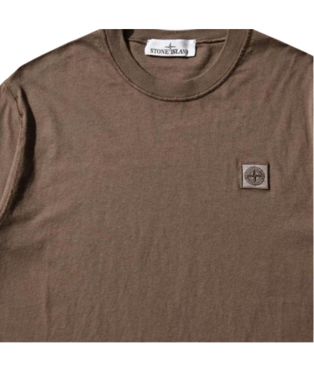 STONE ISLAND Коричневая футболка, фото 3